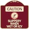Signmission Caution Slippery When Wet or Icy W/ Graphic Heavy-Gauge Aluminum Sign, 18" H, BU-1818-24285 A-DES-BU-1818-24285 - alternate 1